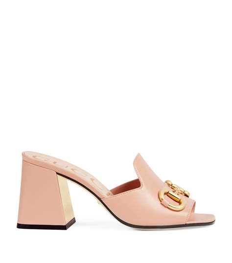 gucci pink heeled mules|Gucci mules for sale.